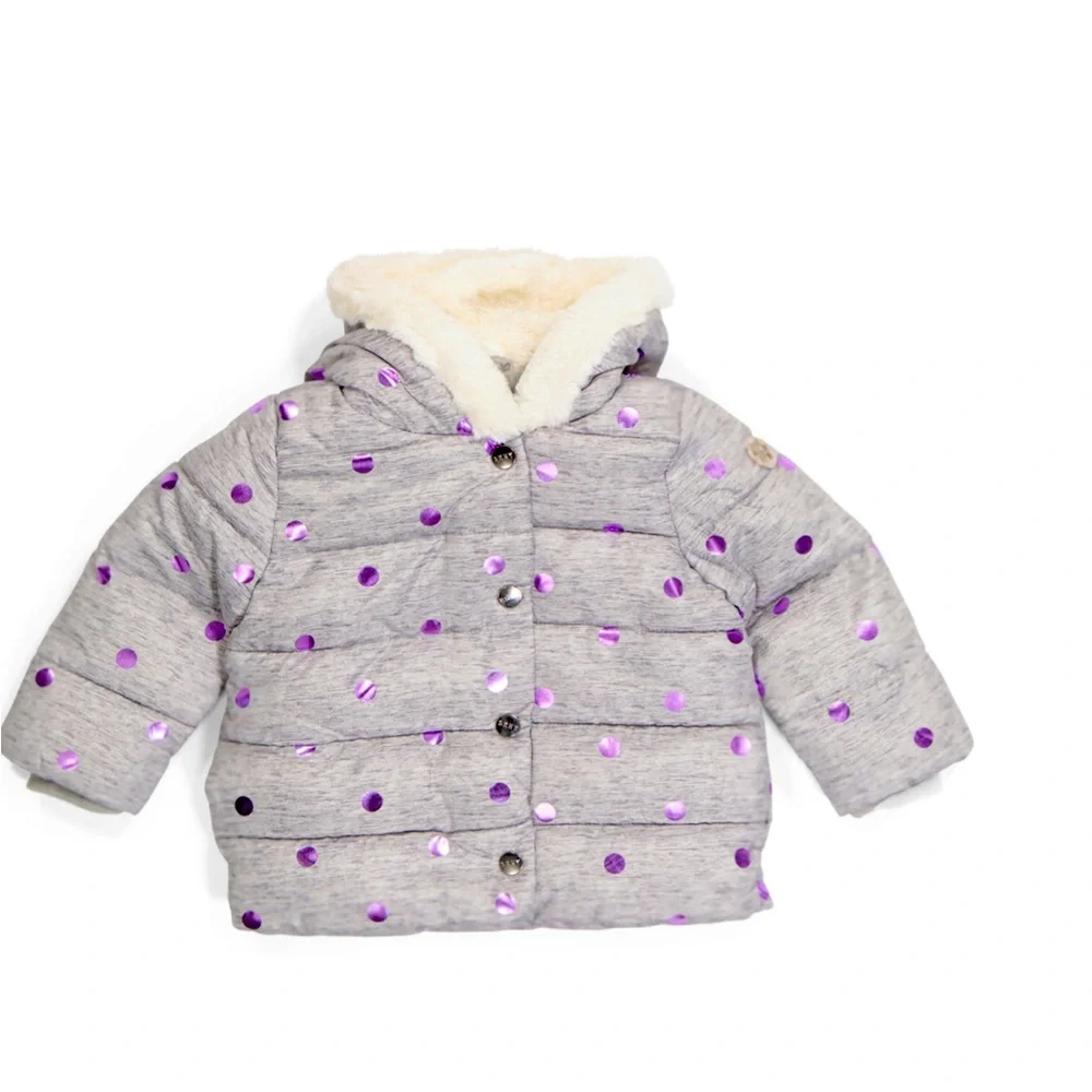 NWT Size 18 Months Girls Puffer Faux Fur Lined Jacket New Never Worn - Picture 3 of 3